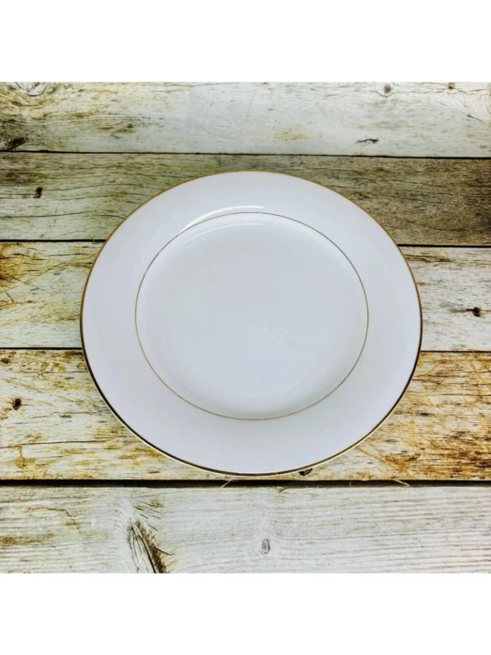 Vintage Noritake DAWN White Gold Trim Verge Japan Porcelain Dinner Plates Set 4